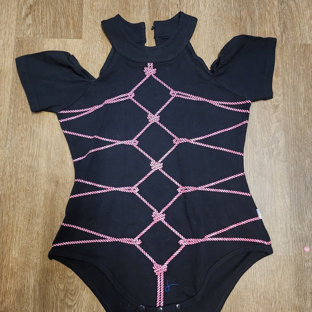 Black and Pink Womens Bodysuit